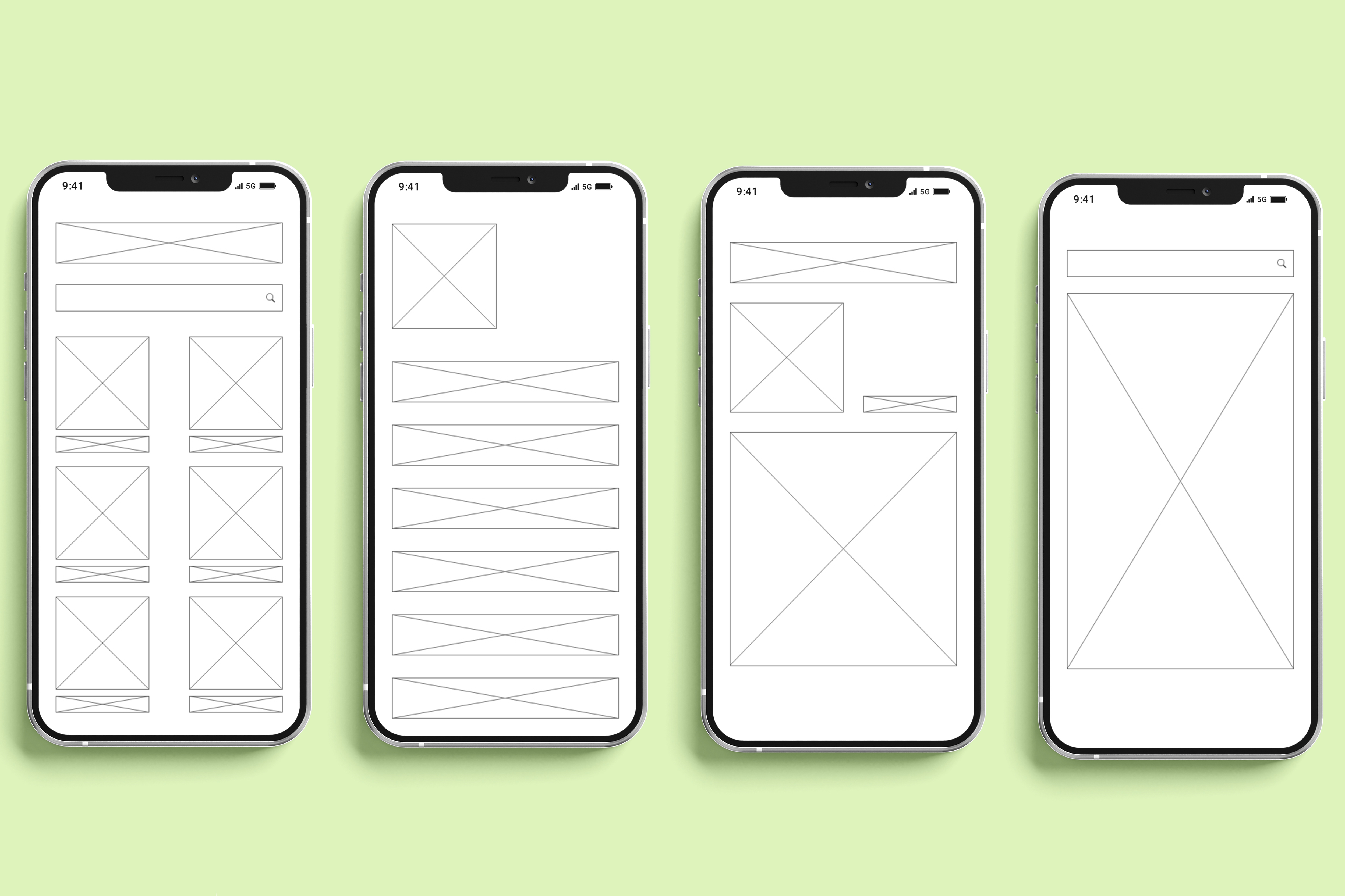 Wireframe of the Application